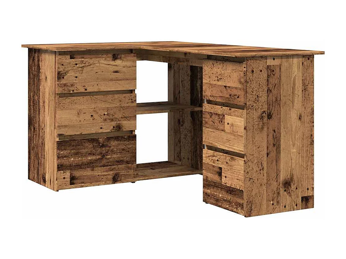 Eckschreibtisch Altholz-Optik 145x100x76 cm Holzwerkstoff
