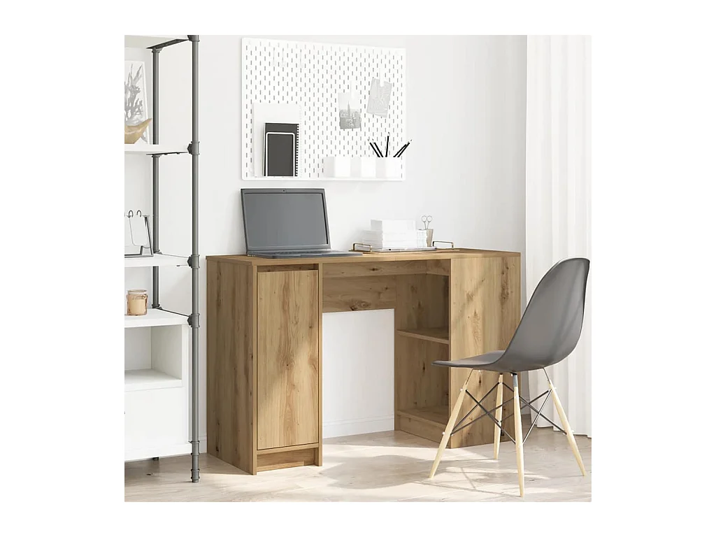 Bureau chêne artisanal 120x42x76 cm bois d'ingénierie