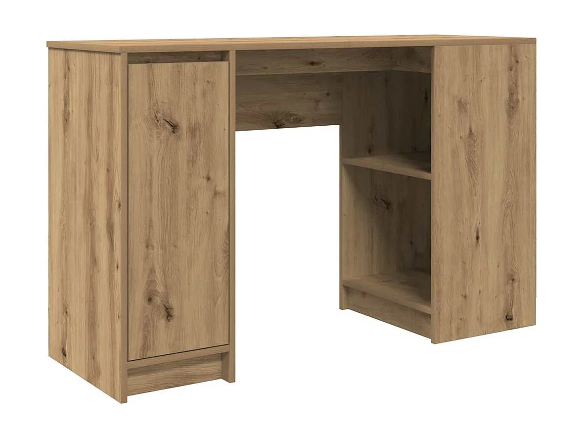 Bureau chêne artisanal 120x42x76 cm bois d'ingénierie