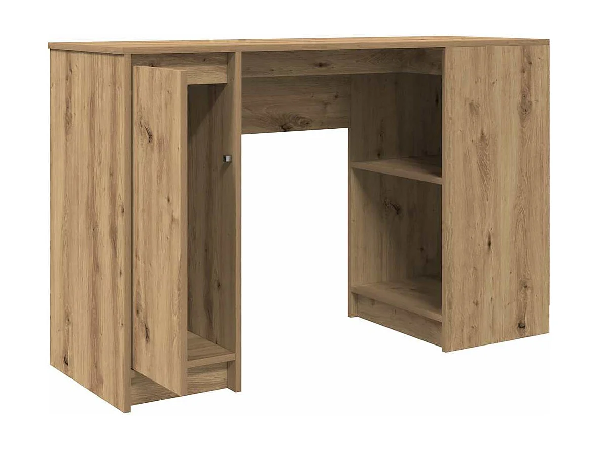 Bureau chêne artisanal 120x42x76 cm bois d'ingénierie