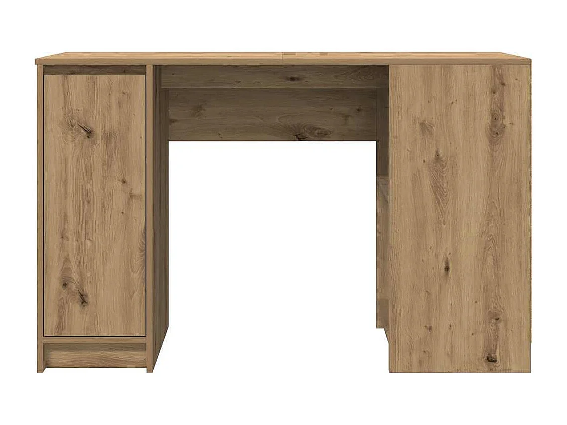Bureau chêne artisanal 120x42x76 cm bois d'ingénierie