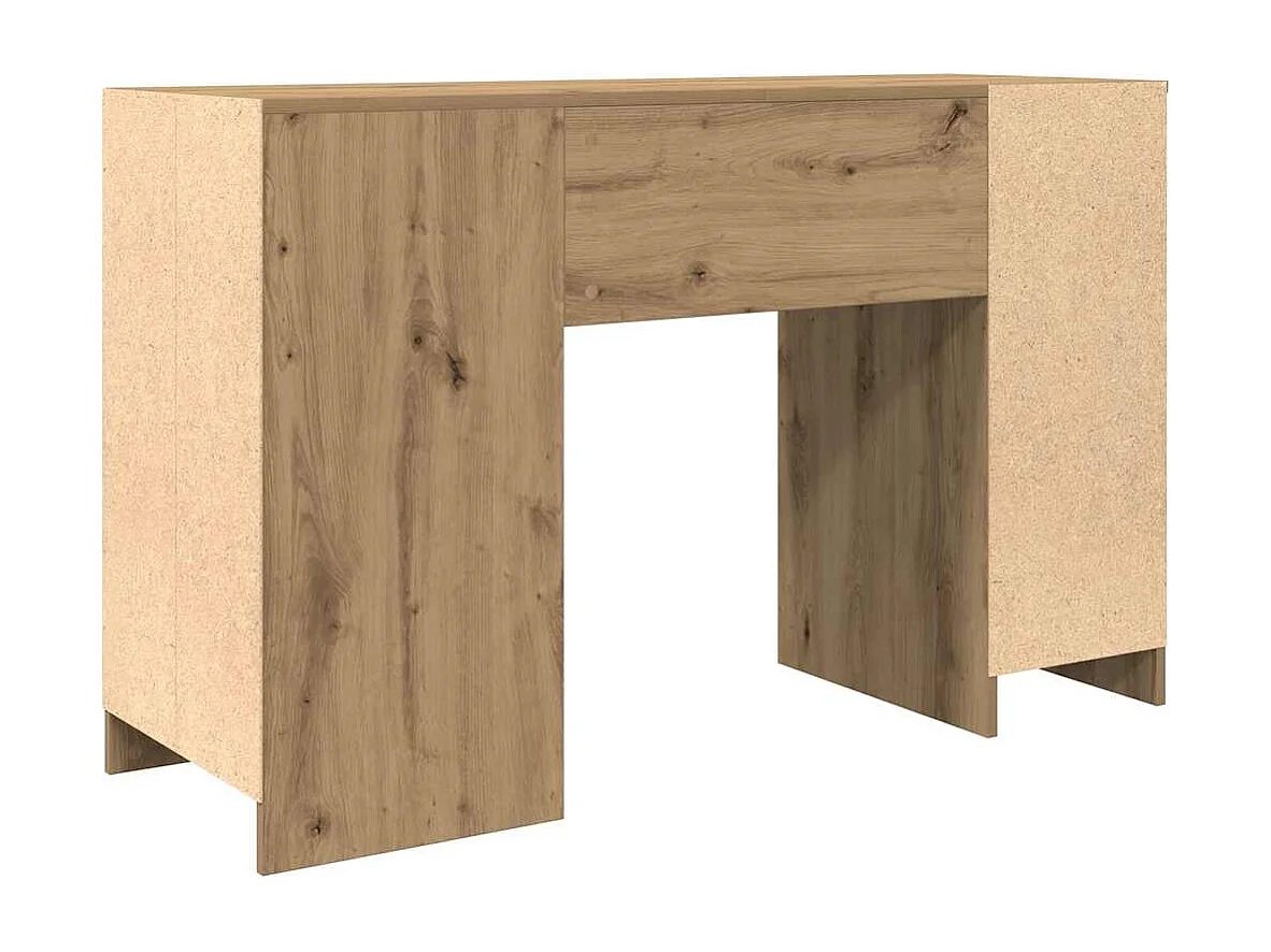 Bureau chêne artisanal 120x42x76 cm bois d'ingénierie