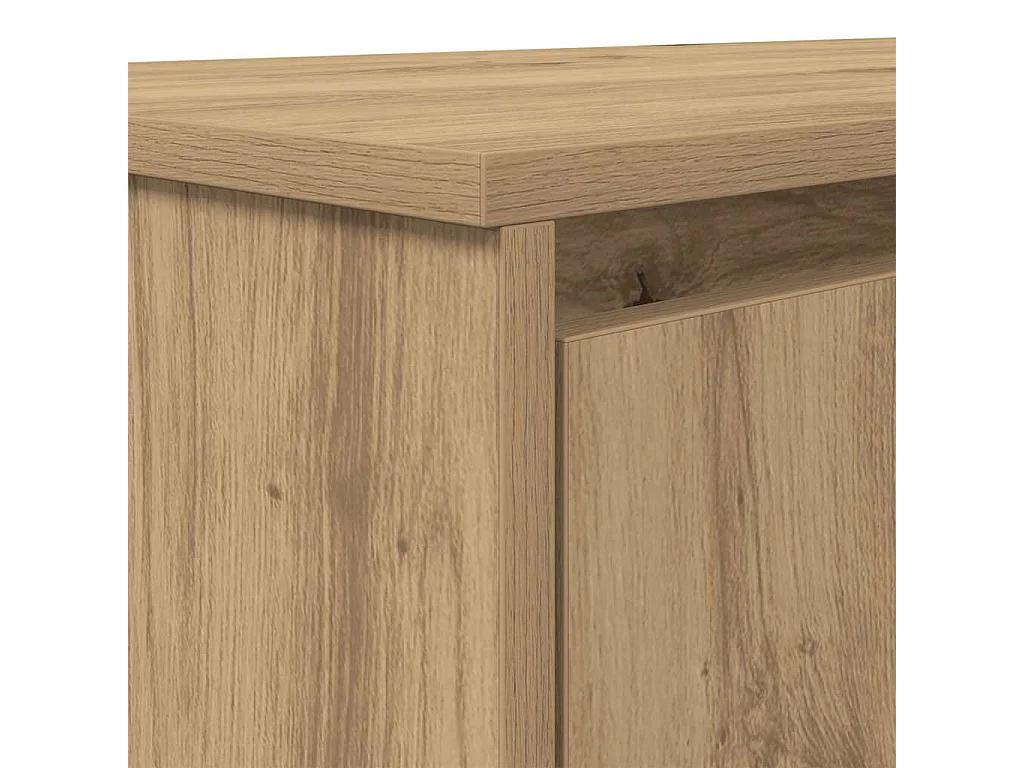 Bureau chêne artisanal 120x42x76 cm bois d'ingénierie