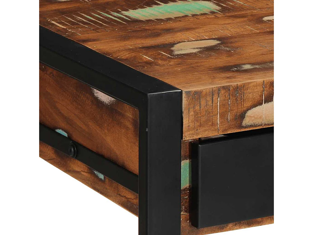 Bureau multicolore 100x50x75 cm bois massif de récupération