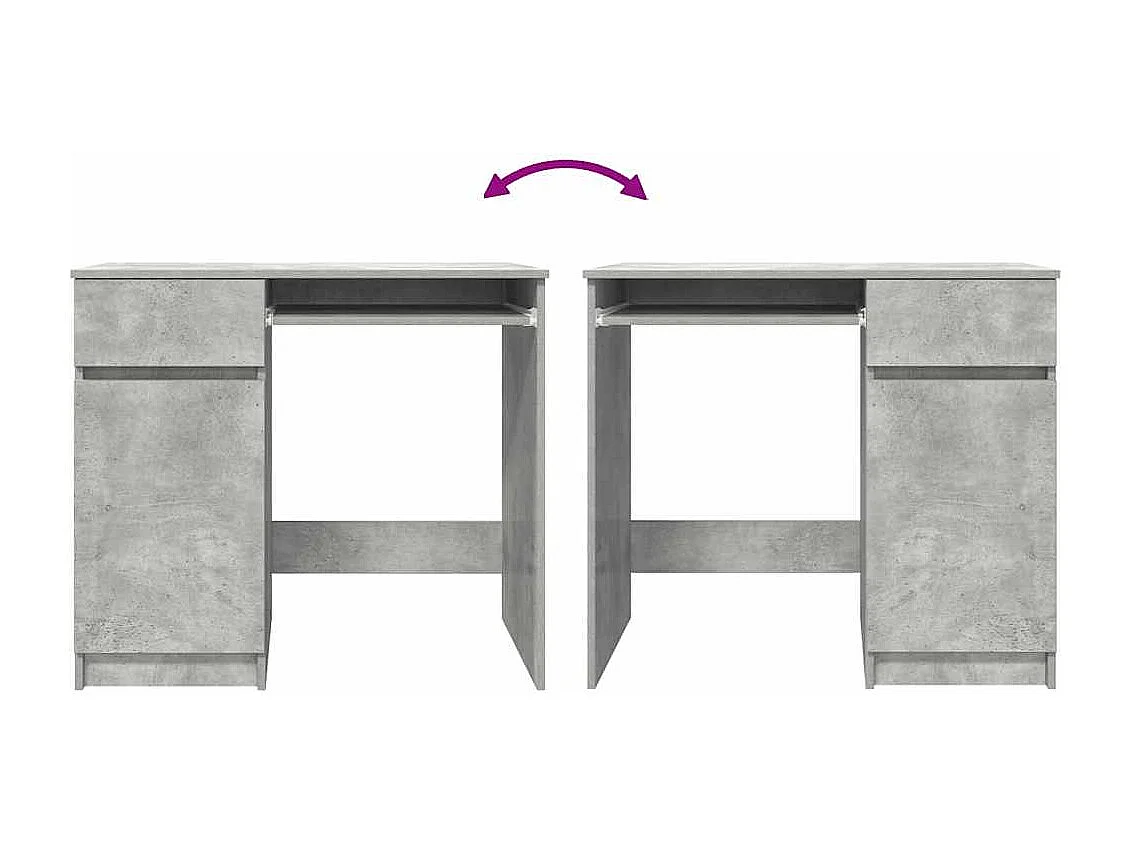 Bureau 86x49x76 cm spaanplaat betongrijs