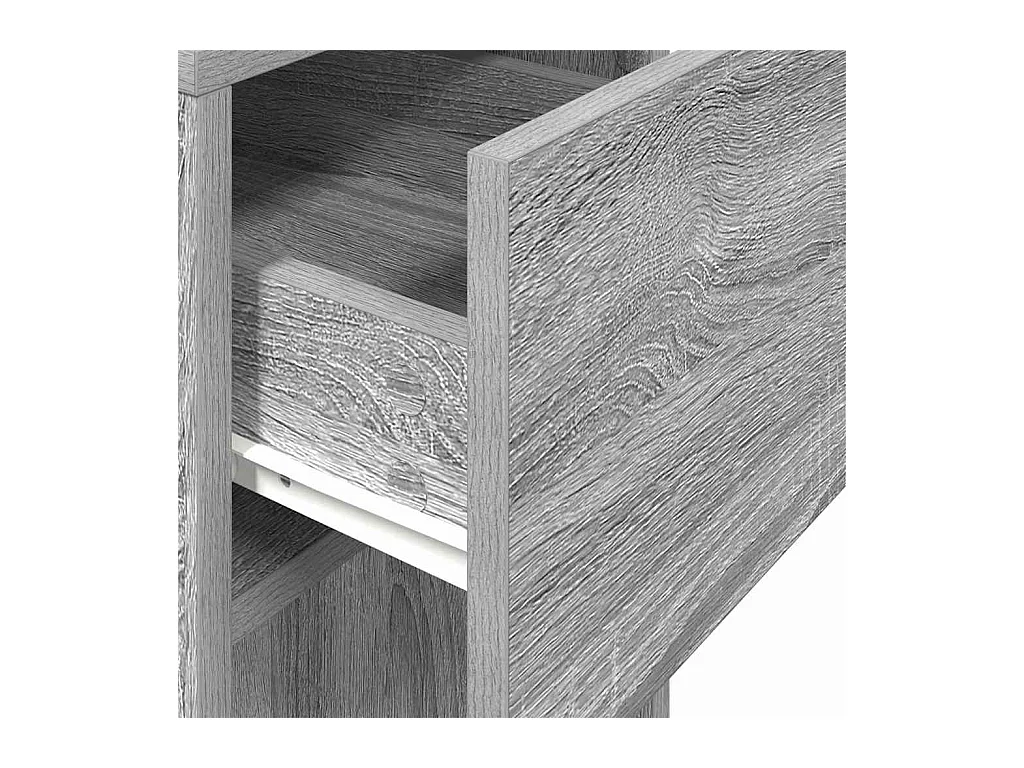 Support de tour d'ordinateur et tiroir sonoma gris 30x44x74 cm