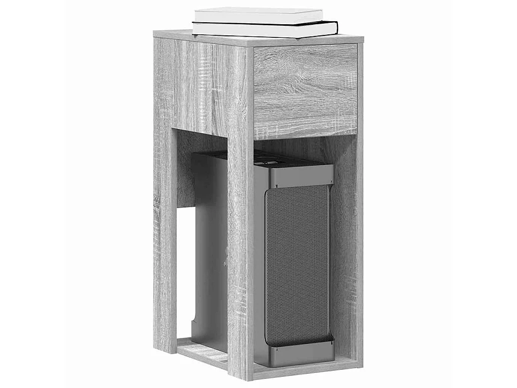 Support de tour d'ordinateur et tiroir sonoma gris 30x44x74 cm