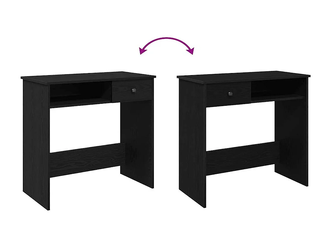 Bureau 80x40x75 cm bewerkt hout zwart