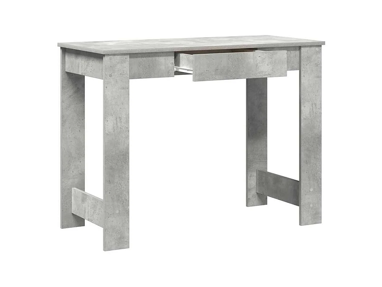 Bureau gris béton 100x45x75 cm bois d'ingénierie