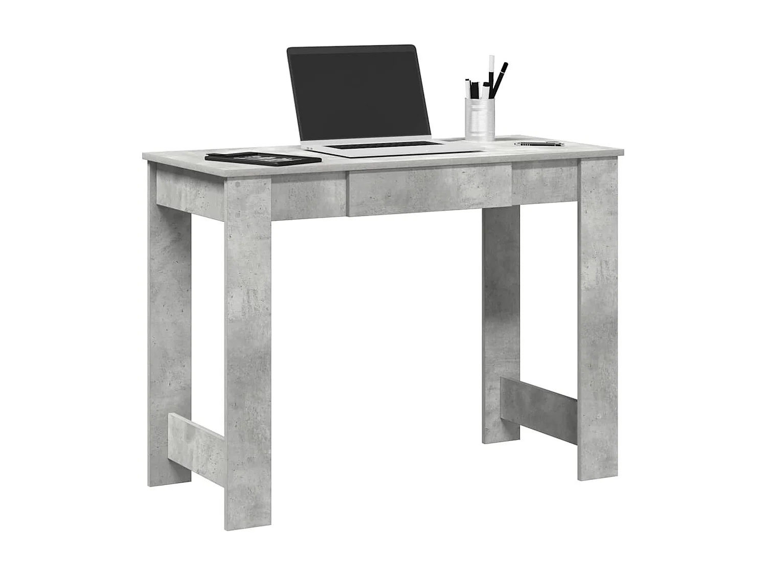 Bureau gris béton 100x45x75 cm bois d'ingénierie
