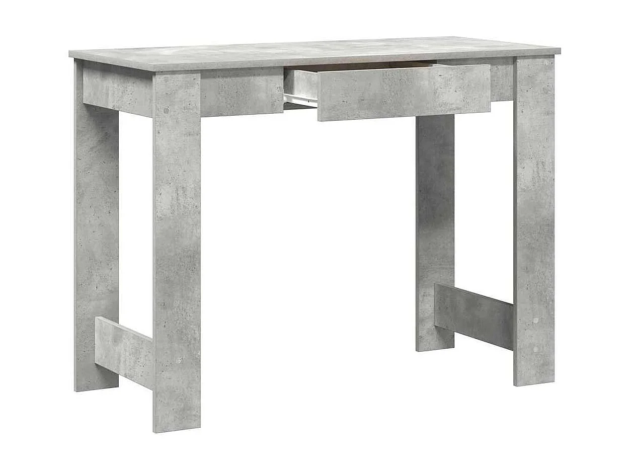 Bureau gris béton 100x45x75 cm bois d'ingénierie