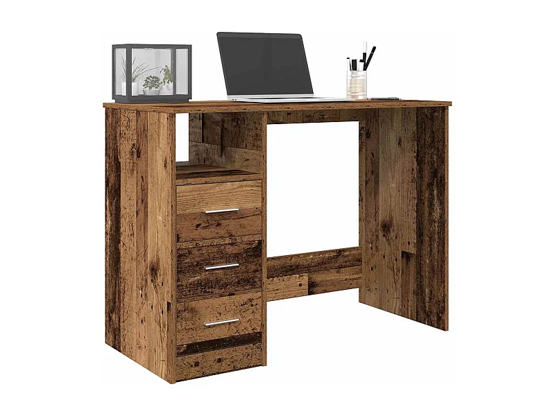 Bureau vieux bois 102x76x50 cm bois d'ingénierie