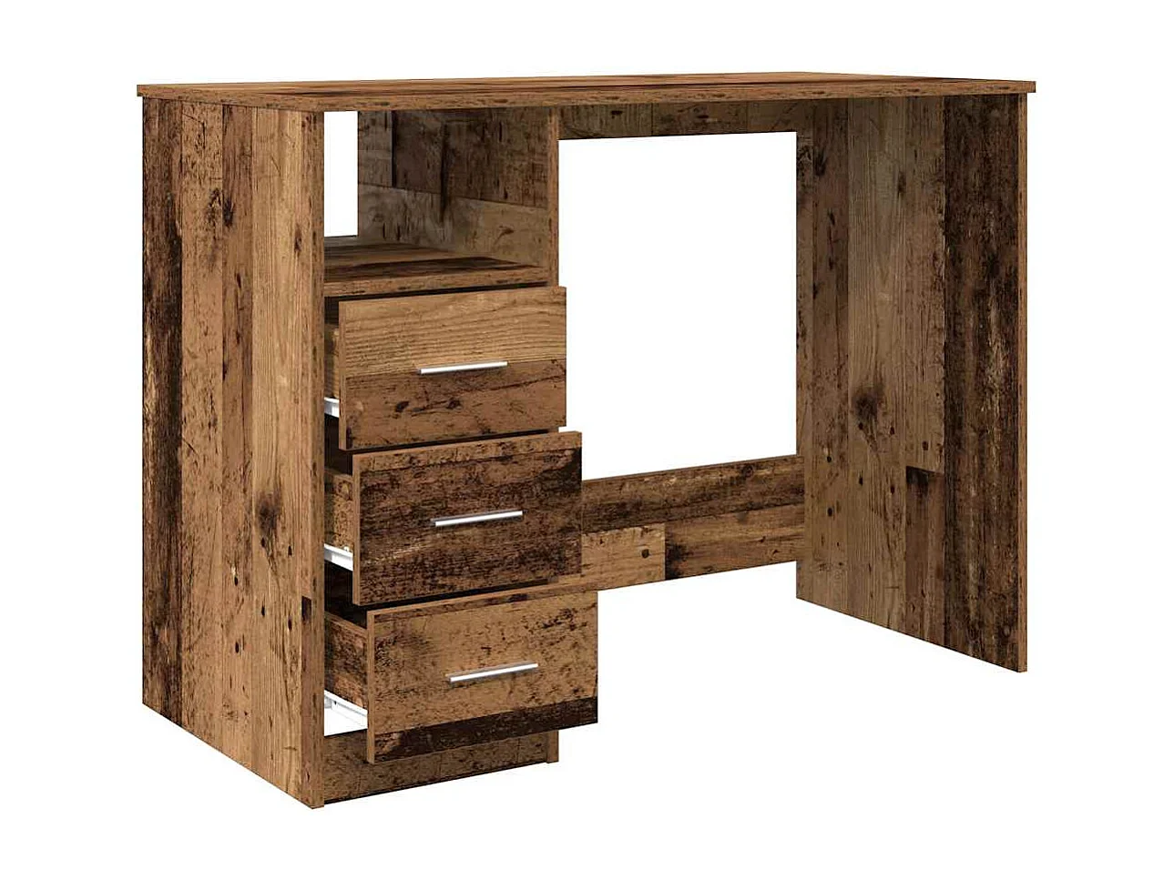 Bureau vieux bois 102x50x76 cm bois d'ingénierie