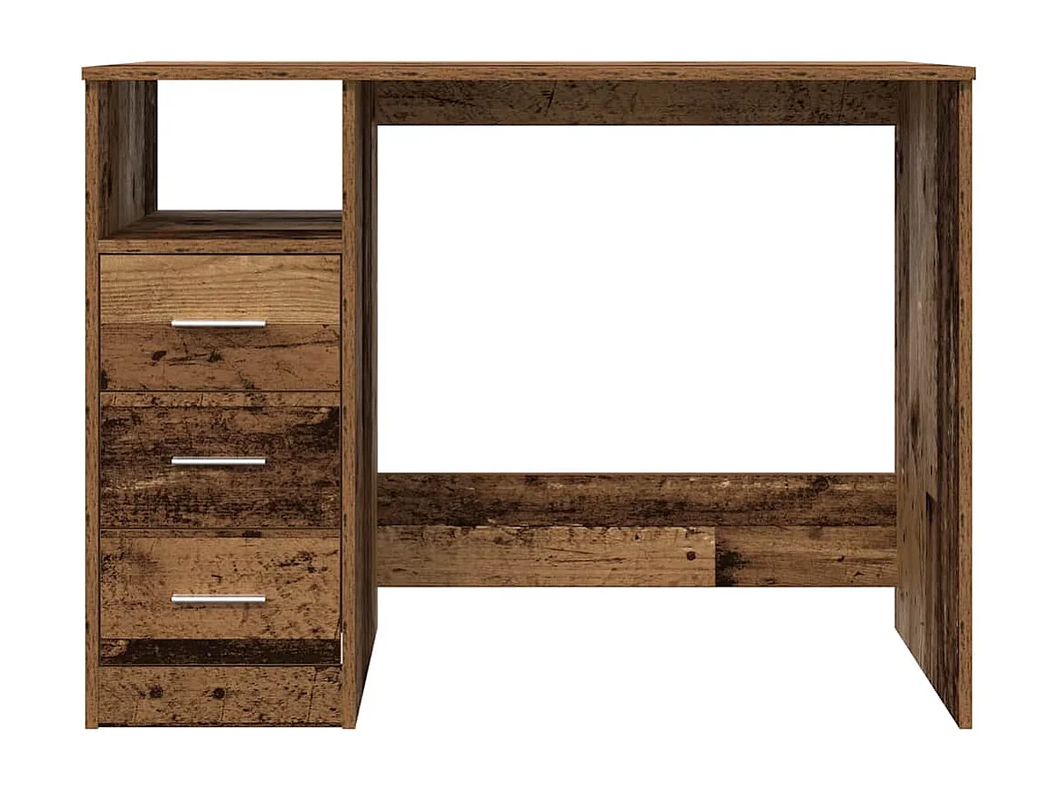 Bureau vieux bois 102x50x76 cm bois d'ingénierie