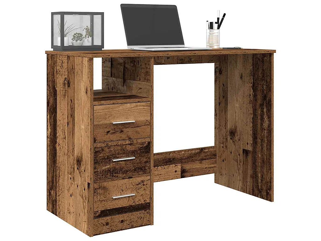 Bureau vieux bois 102x50x76 cm bois d'ingénierie