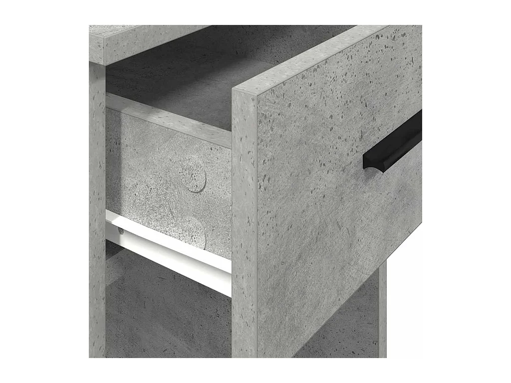 Support de tour d'ordinateur et tiroir gris béton 35x45x77 cm