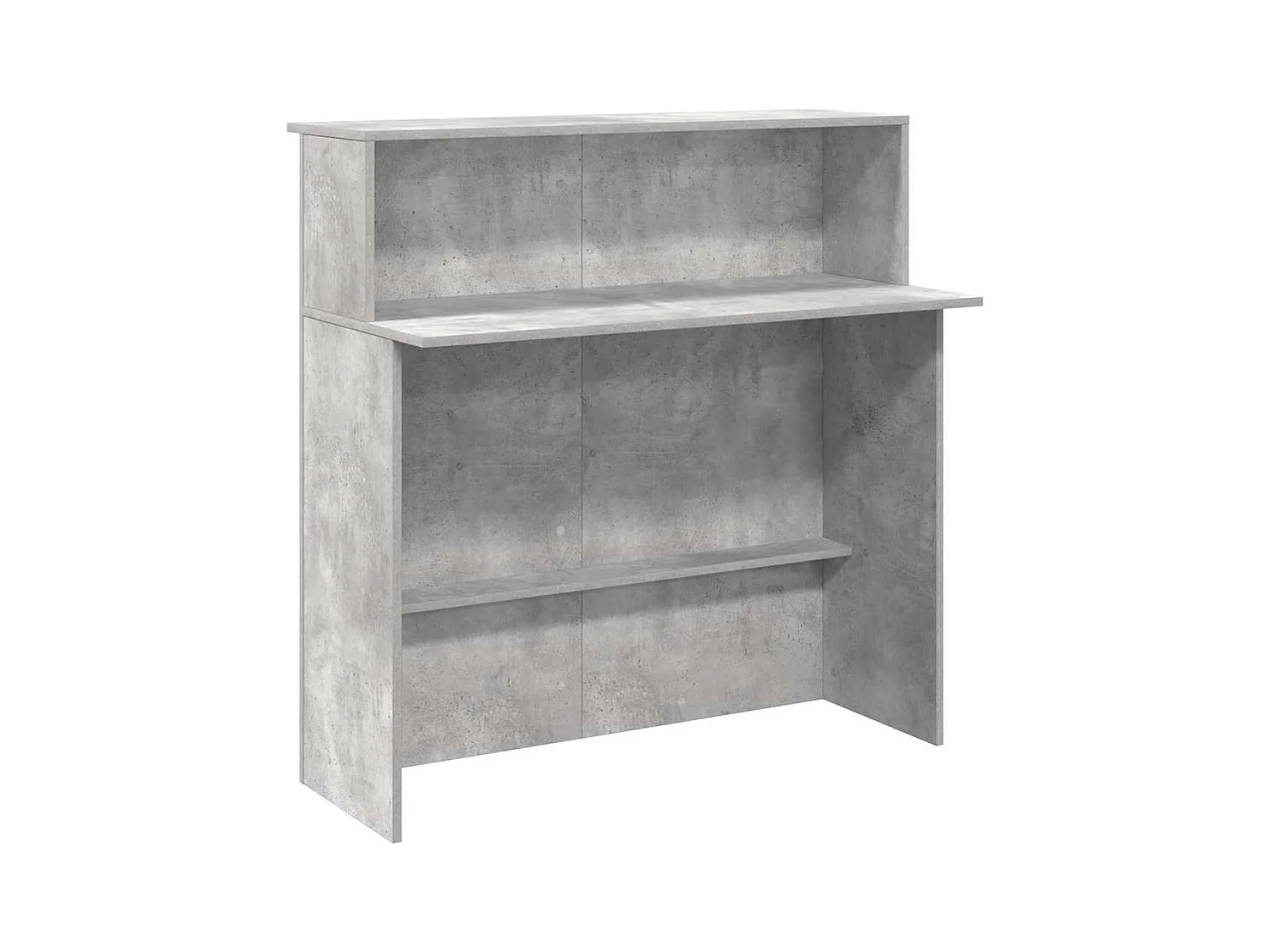 Bureau de réception gris béton 100x50x103,5cm bois d'ingénierie
