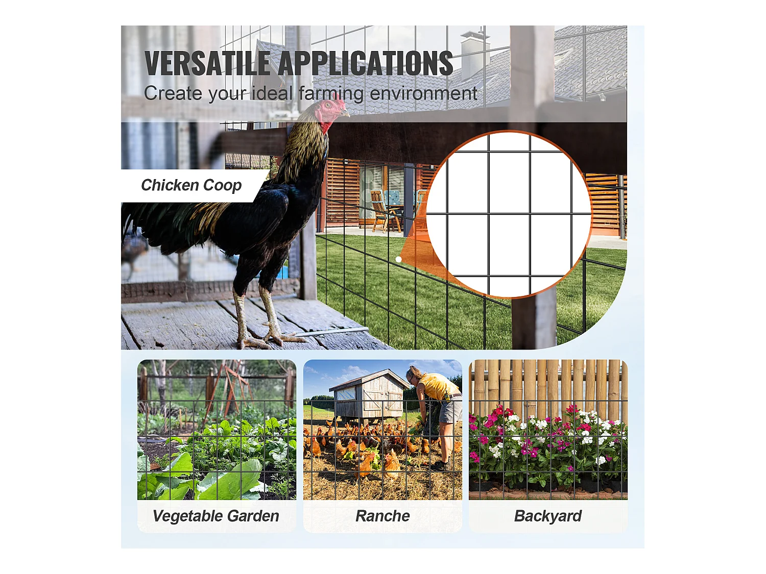 Rollo de Malla Metálica Galvanizada SucceBuy Hardware Cloth, Malla para Pollos Calibre 16, Malla Metálica Recubierta de Vinilo