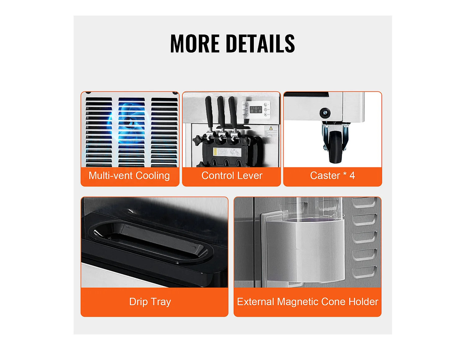 Machine à Crème Glacée Commerciale, Sorbetière à 3 Parfums SucceBuy, Rendement 21-31 L/H