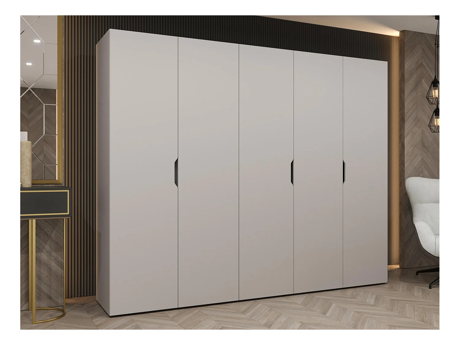 Armoire Hartford 515, Cachemire, 202x250x50cm, Portes d'armoire: Avec des charnières