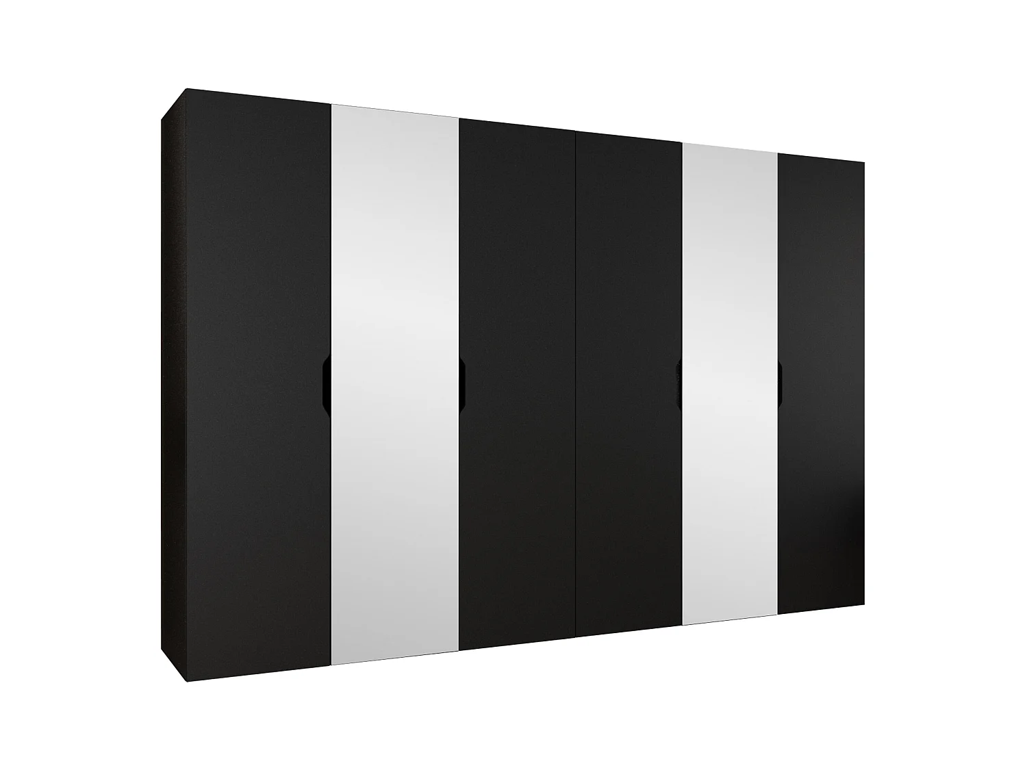 Armario Hartford 518, Negro, 202x300x50cm, Puertas de armario: Con bisagras