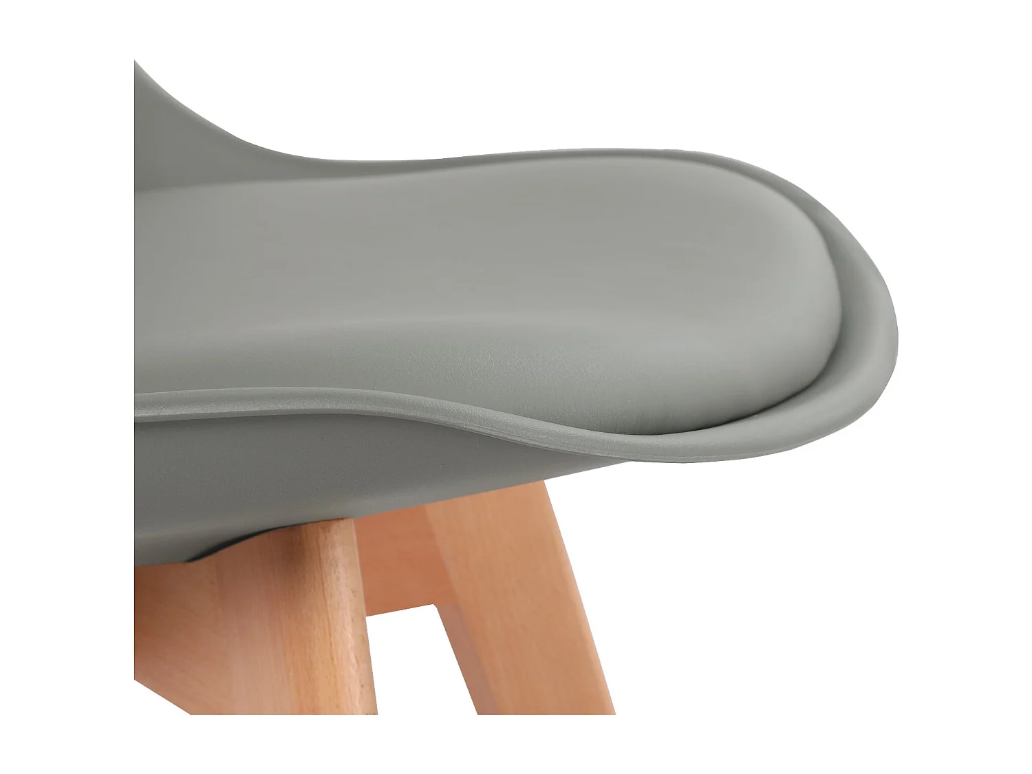 Lot de 2 Chaises design contemporain nordique scandinave - pieds en bois de hetre massif - Gris