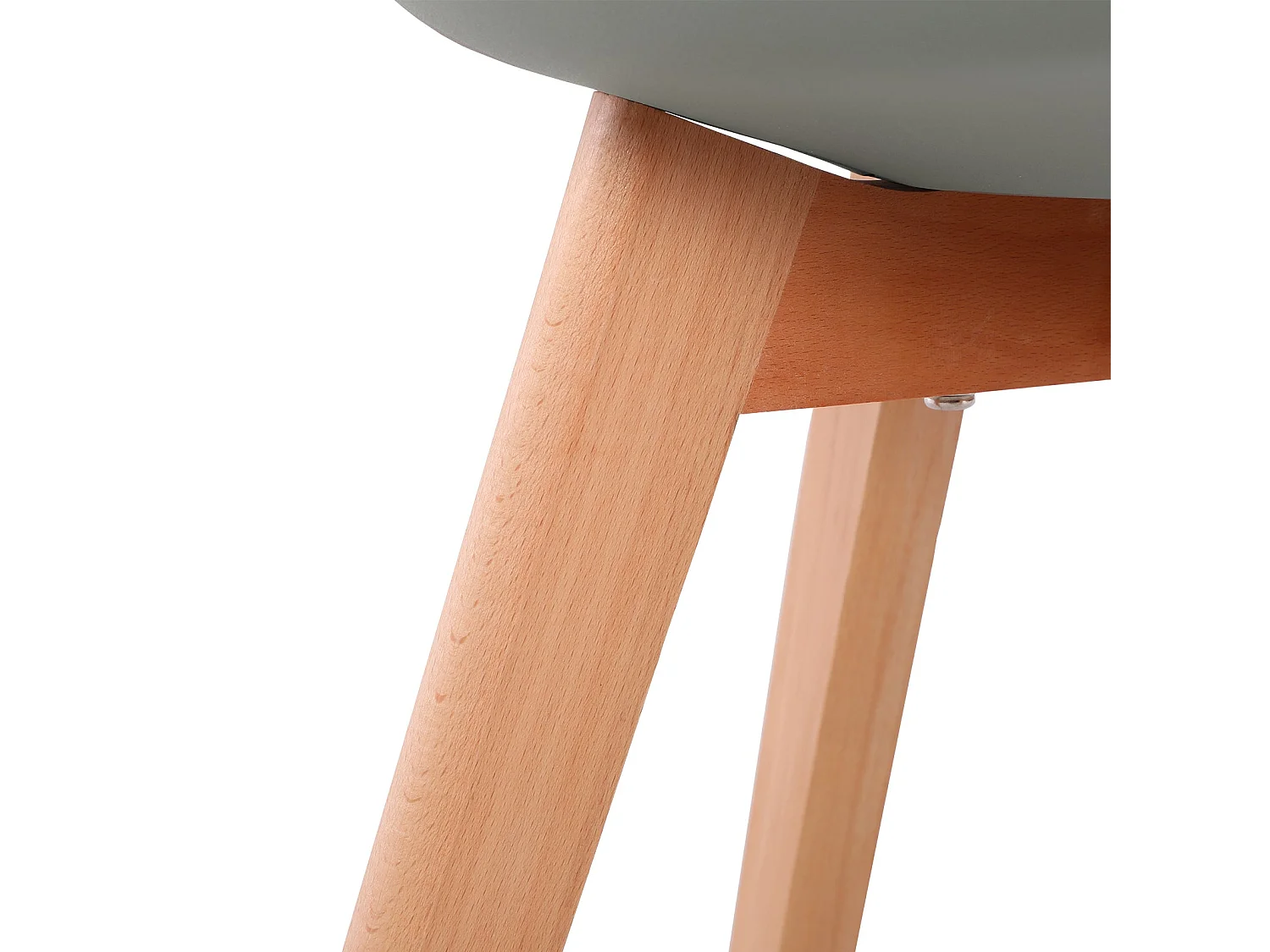 Lot de 2 Chaises design contemporain nordique scandinave - pieds en bois de hetre massif - Gris