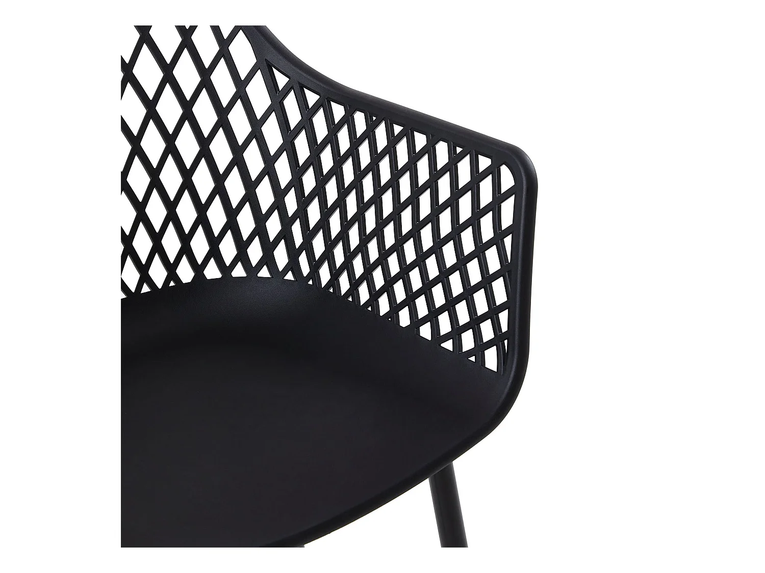 Lot de 4 Chaises de Salle à Manger de Style Scandinave - Noir - Idéales pour Terrasse, Jardin et Extérieur
