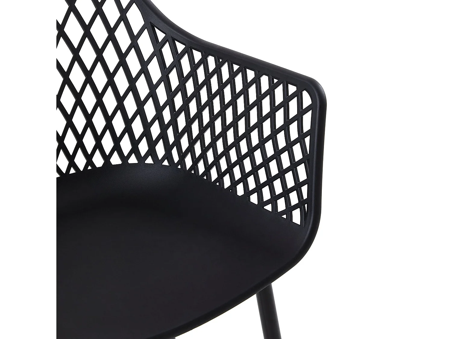 Lot de 4 Chaises de Salle à Manger de Style Scandinave - Noir - Idéales pour Terrasse, Jardin et Extérieur
