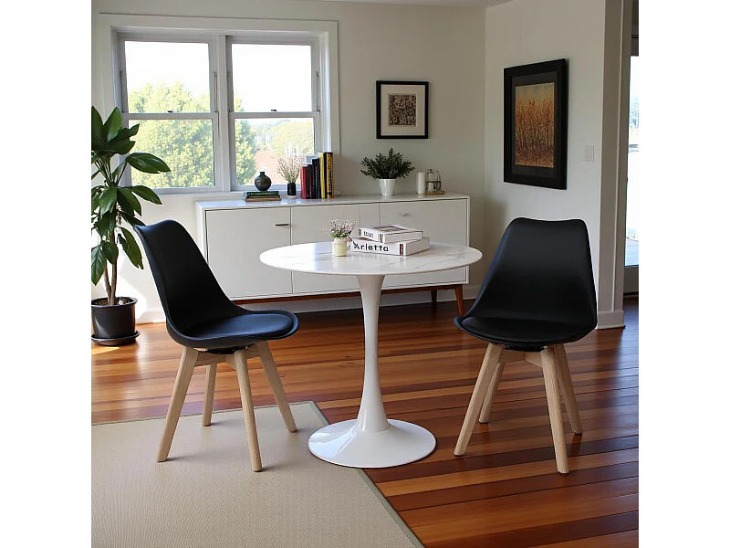 Set di 2 Sedie design scandinavo contemporaneo - Nero