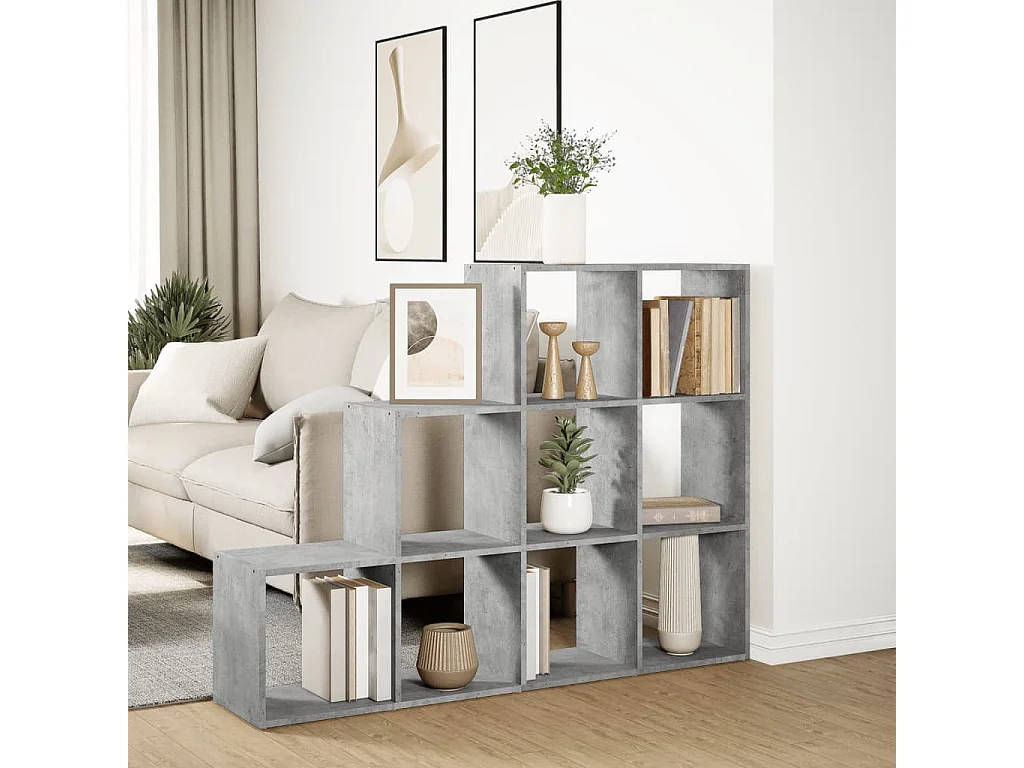 Libreria 4 Ripiani Grigio Cemento 137,5x29x103,5 cm Truciolato