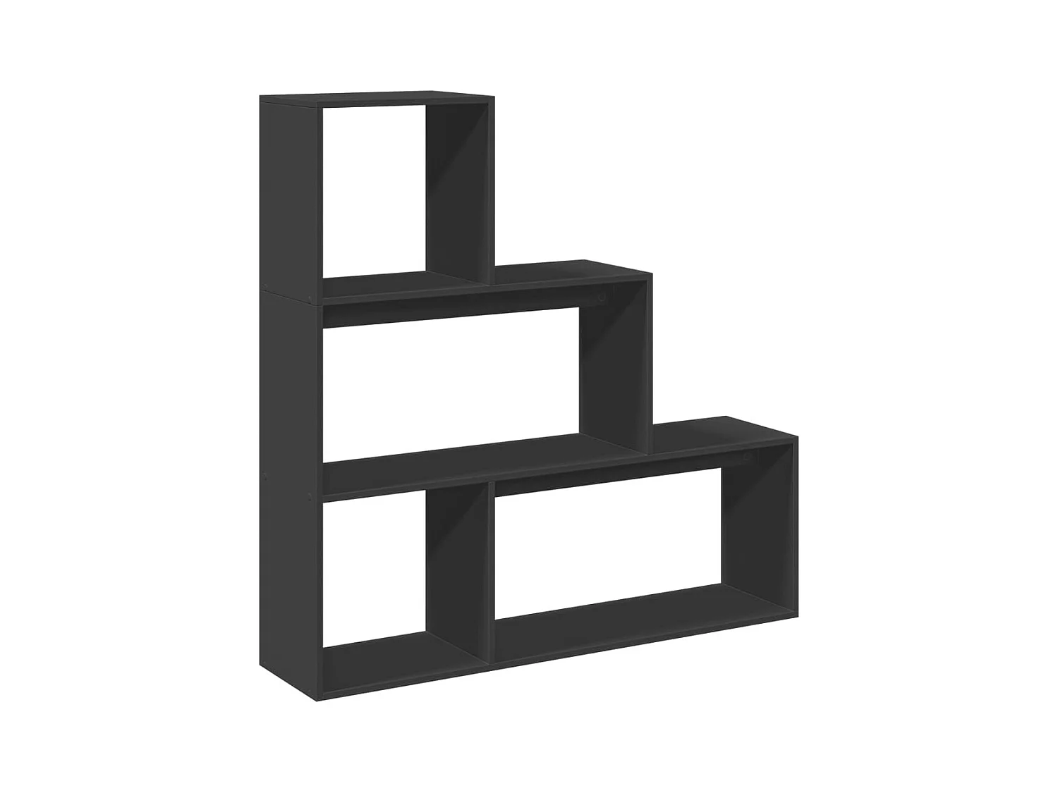 Kamerscherm / boekenkast 3-laags 123x29x123 cm hout zwart