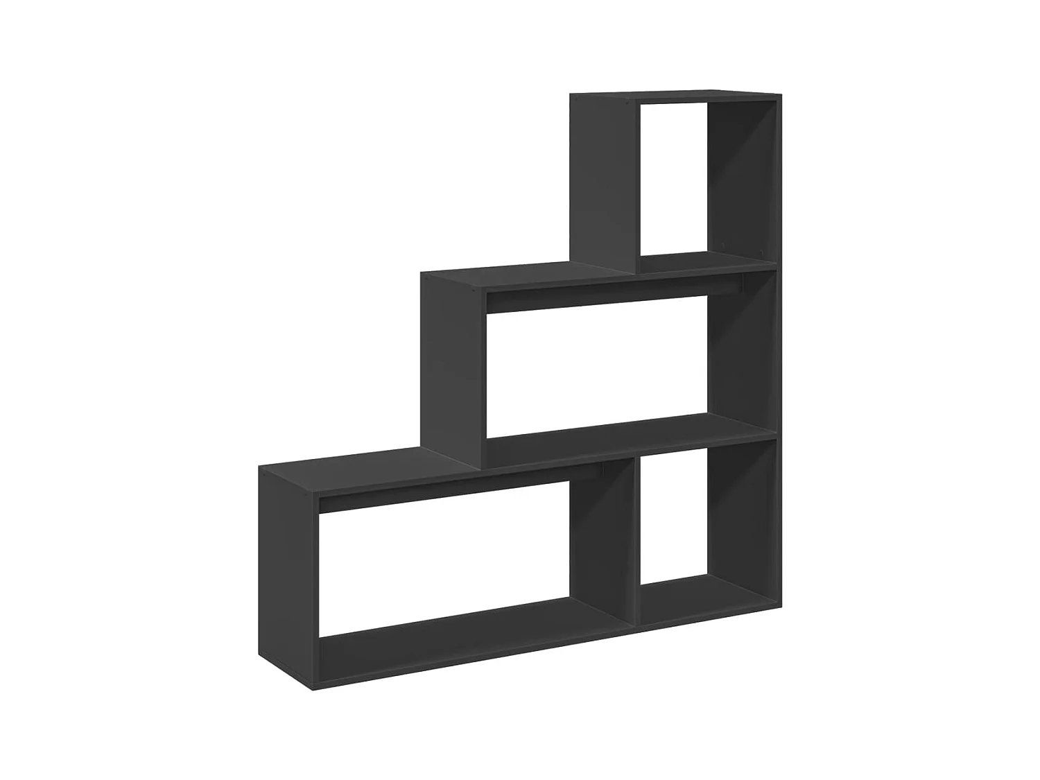 Kamerscherm / boekenkast 3-laags 123x29x123 cm hout zwart