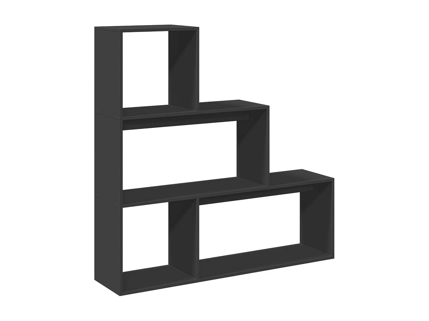 Kamerscherm / boekenkast 3-laags 123x29x123 cm hout zwart