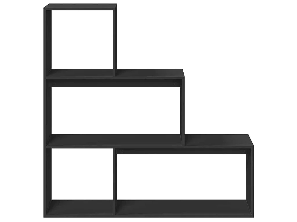 Étagère séparatrice de pièce à 3 niveaux noir 123x29x123 cm