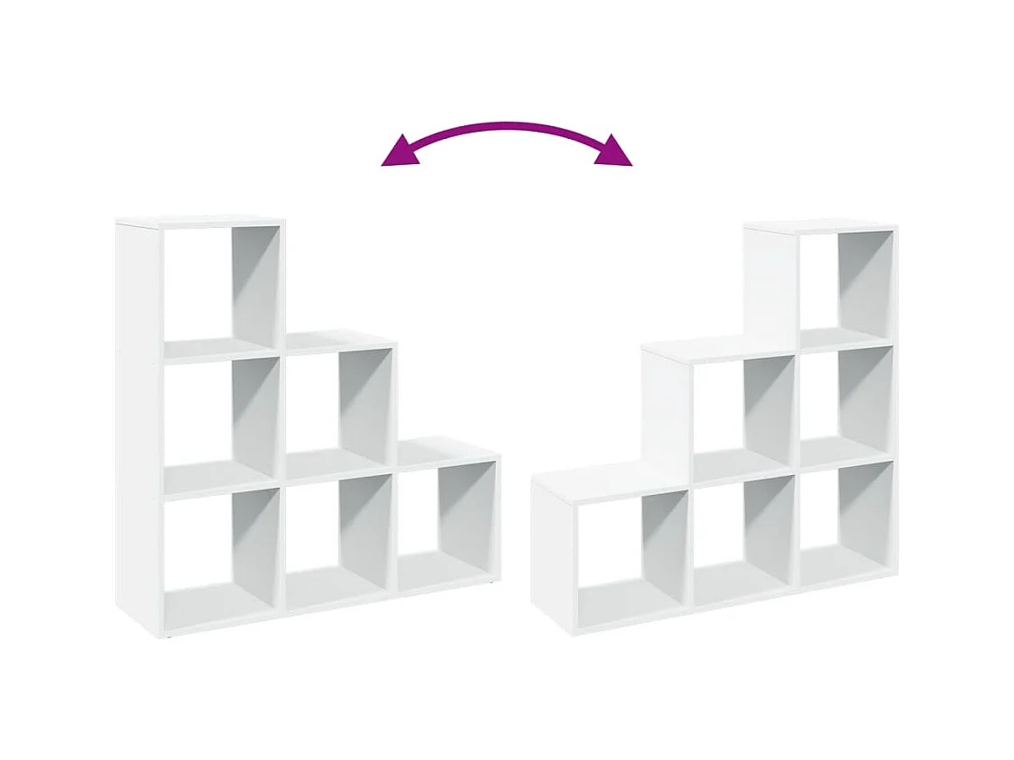 Kamerverdeler Boekenkast 3-laags Wit 99x29x99 cm Bewerkt Hout