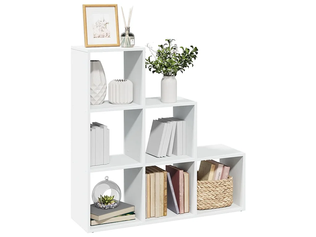 Kamerverdeler Boekenkast 3-laags Wit 99x29x99 cm Bewerkt Hout