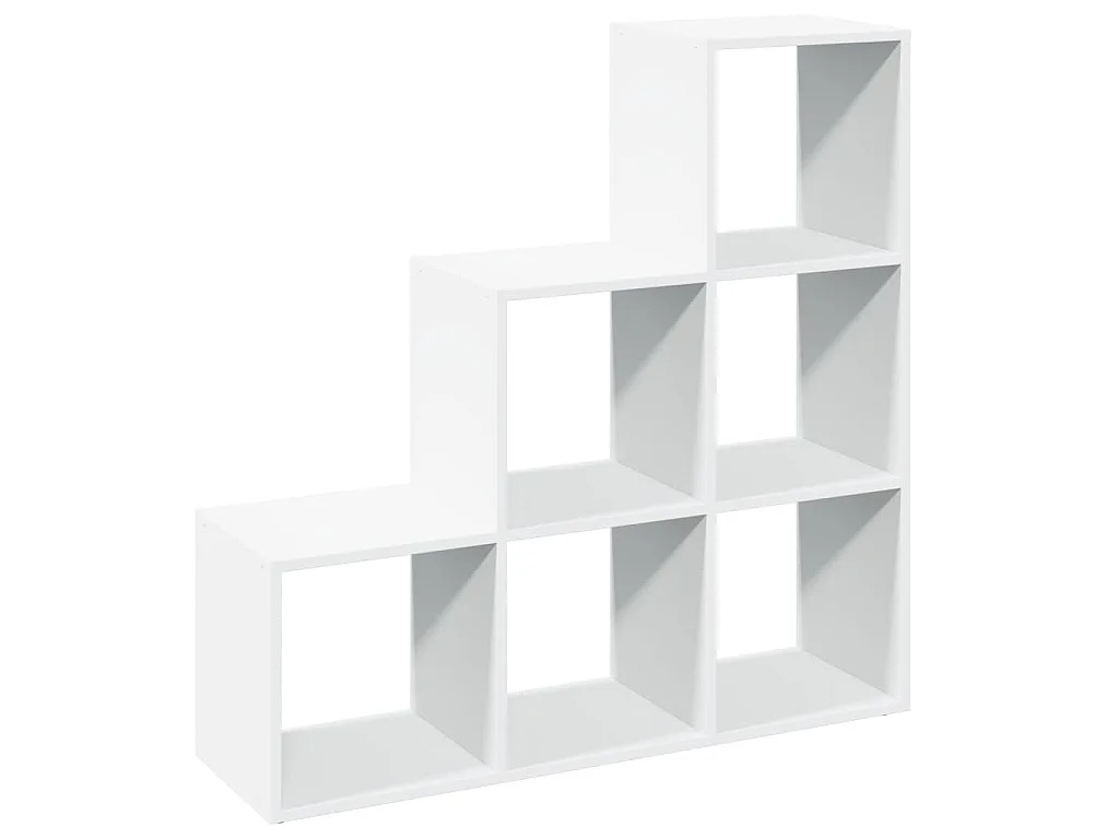Kamerverdeler Boekenkast 3-laags Wit 99x29x99 cm Bewerkt Hout