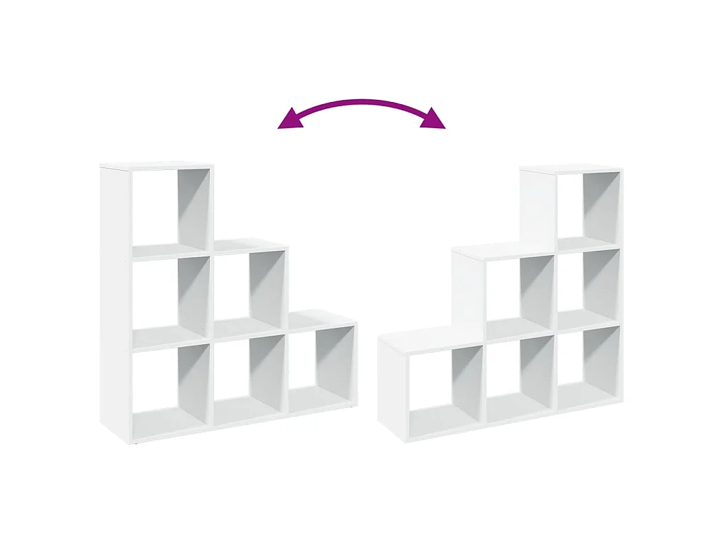 Kamerverdeler Boekenkast 3-laags Wit 99x29x99 cm Bewerkt Hout