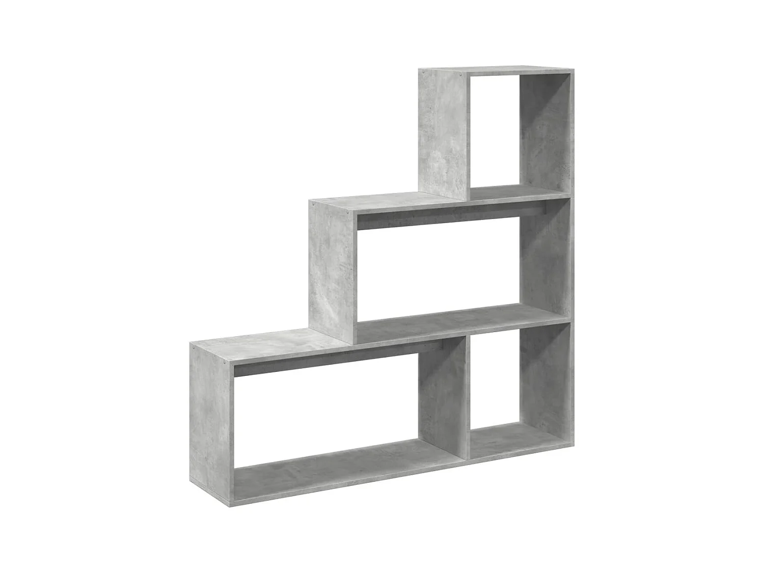 Librería divisora 3 niveles madera gris hormigón 123x29x123 cm