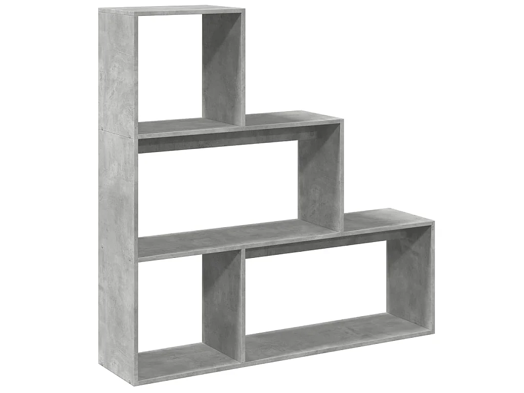 Libreria Divisorio 3Piani Grigio Cemento 123x29x123 Truciolato