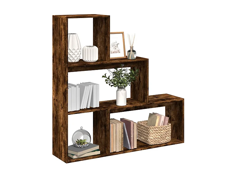 Kamerscherm / boekenkast 123x29x123 cm hout gerookt eiken