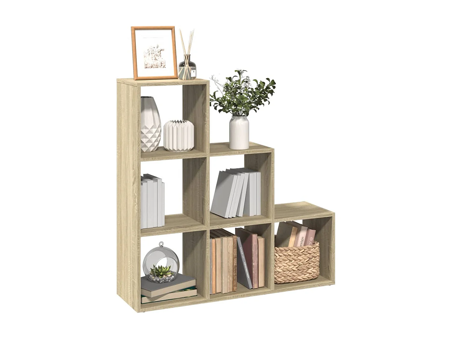 Raumteiler-Bücherregal 3 Etagen Sonoma-Eiche 99x29x99 cm