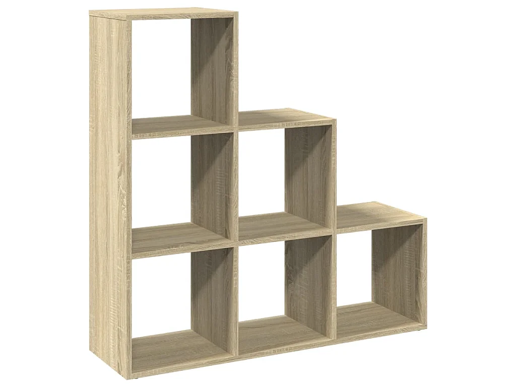 Étagère séparatrice de pièce 3 niveaux chêne sonoma 99x29x99 cm