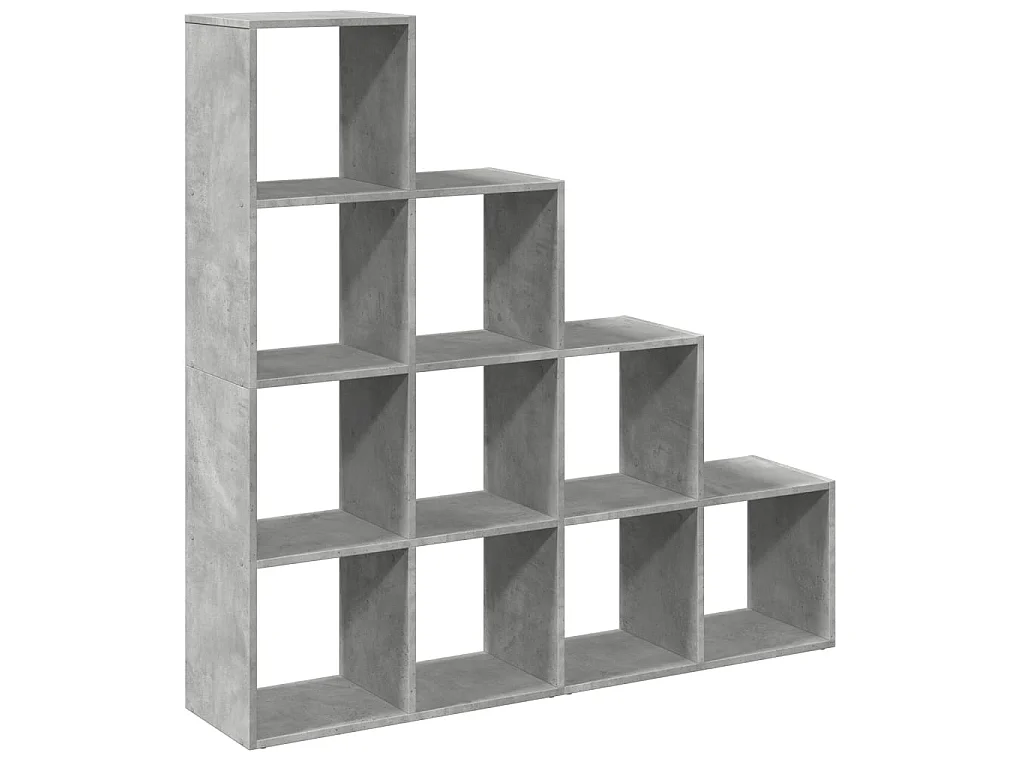 Kamerscherm / boekenkast 4-laags 131,5x29x131,5 cm hout grijs