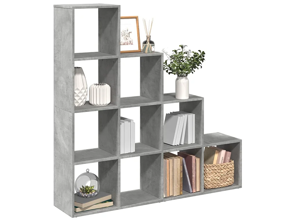 Kamerscherm / boekenkast 4-laags 131,5x29x131,5 cm hout grijs