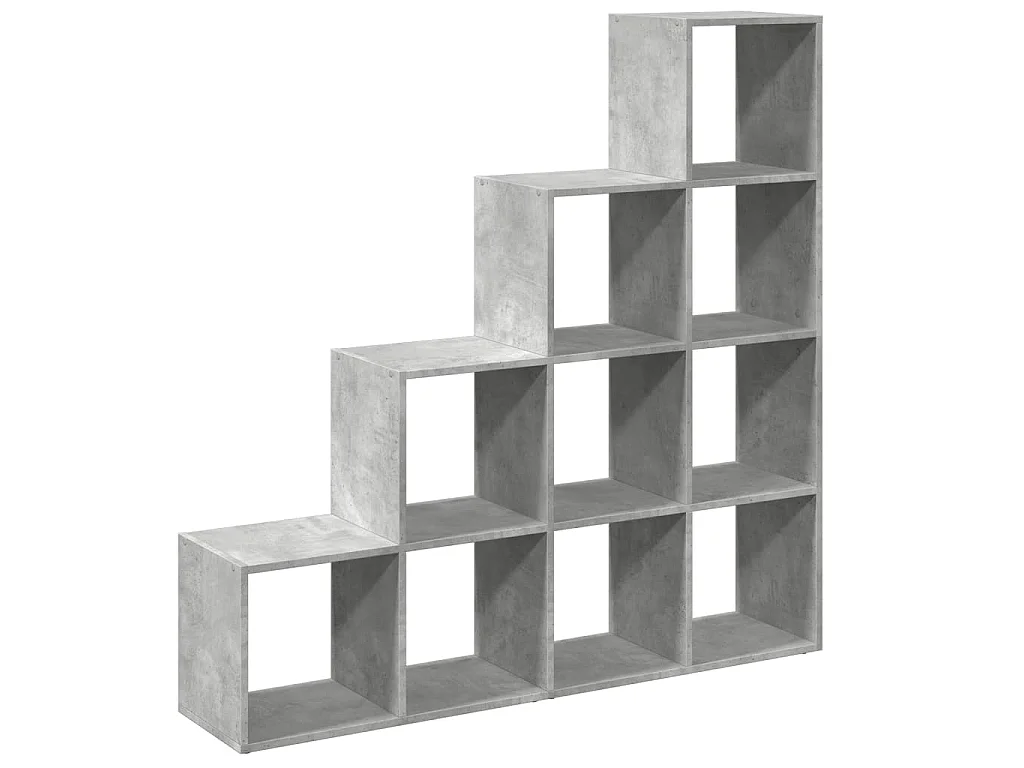 Kamerscherm / boekenkast 4-laags 131,5x29x131,5 cm hout grijs