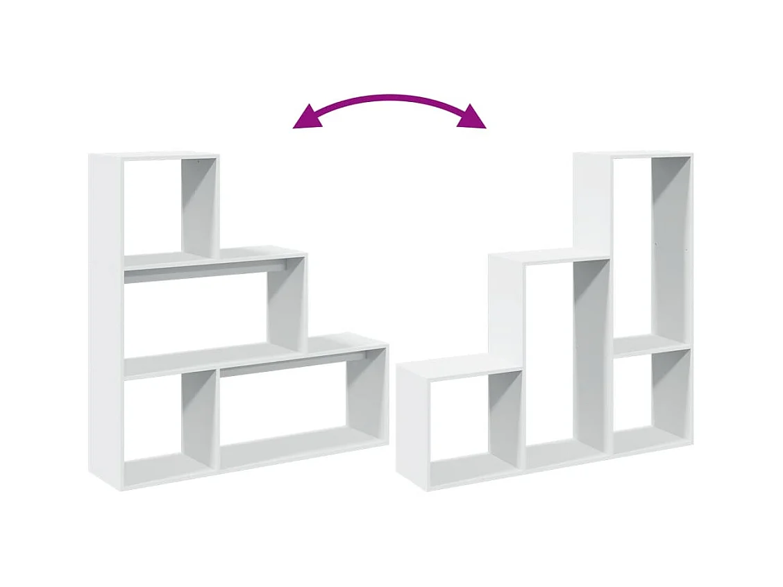 Étagère séparatrice de pièce à 3 niveaux blanc 123x29x123 cm