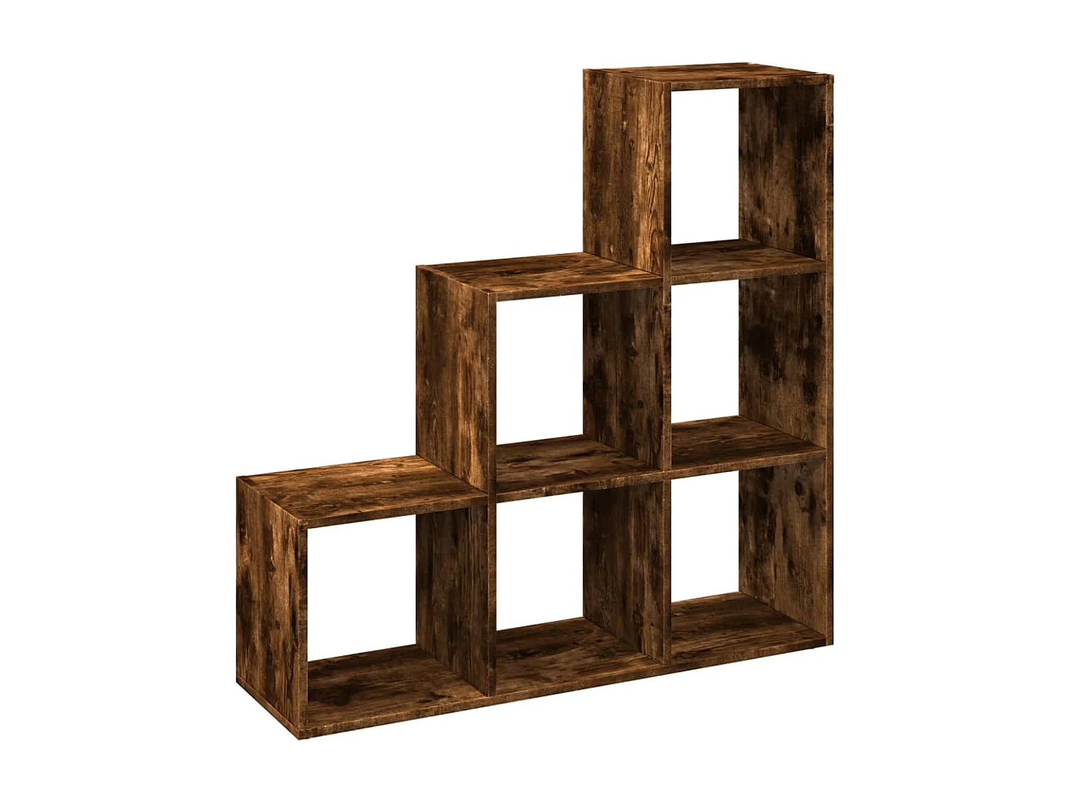 Étagère séparatrice de pièce à 3 niveaux chêne fumé 99x29x99 cm