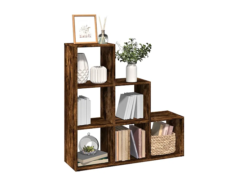 Raumteiler-Bücherregal 3 Etagen Räuchereiche 99x29x99 cm